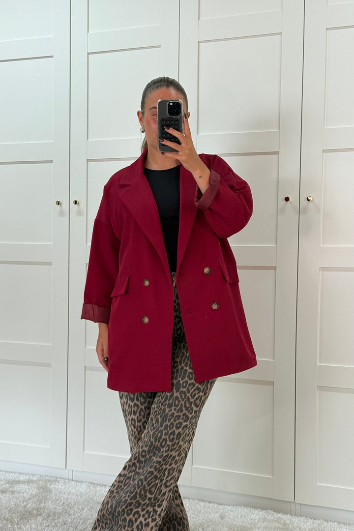 A-bee - Daphne Blazer - Burgundy Blazere