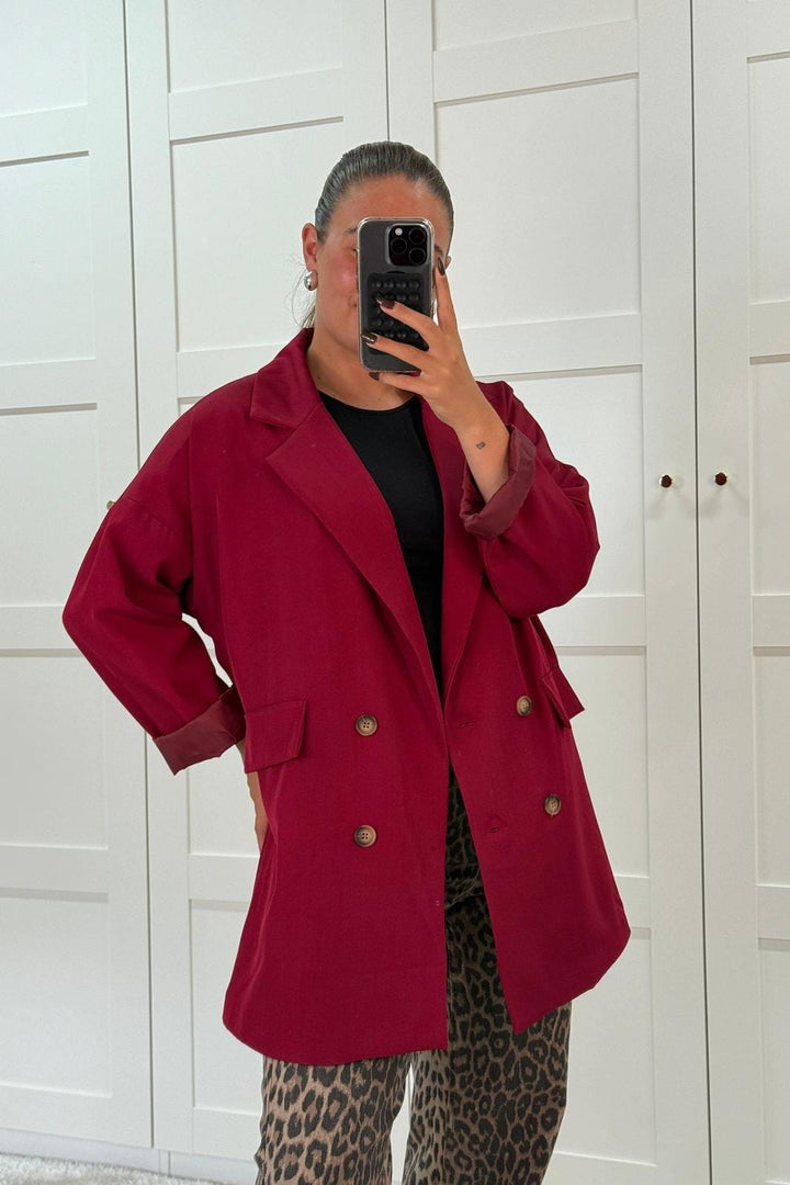 A-bee - Daphne Blazer - Burgundy Blazere