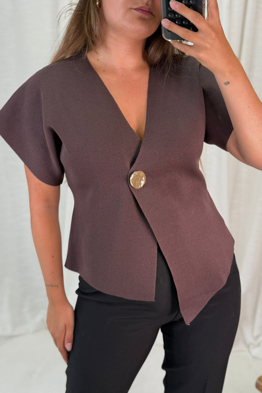 A-bee - Daria Top - Chocolate Toppe