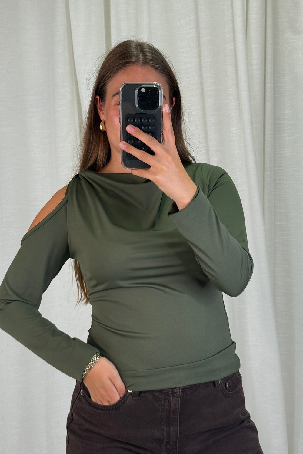 A-bee - Melinda Blouse - Khaki Bluser