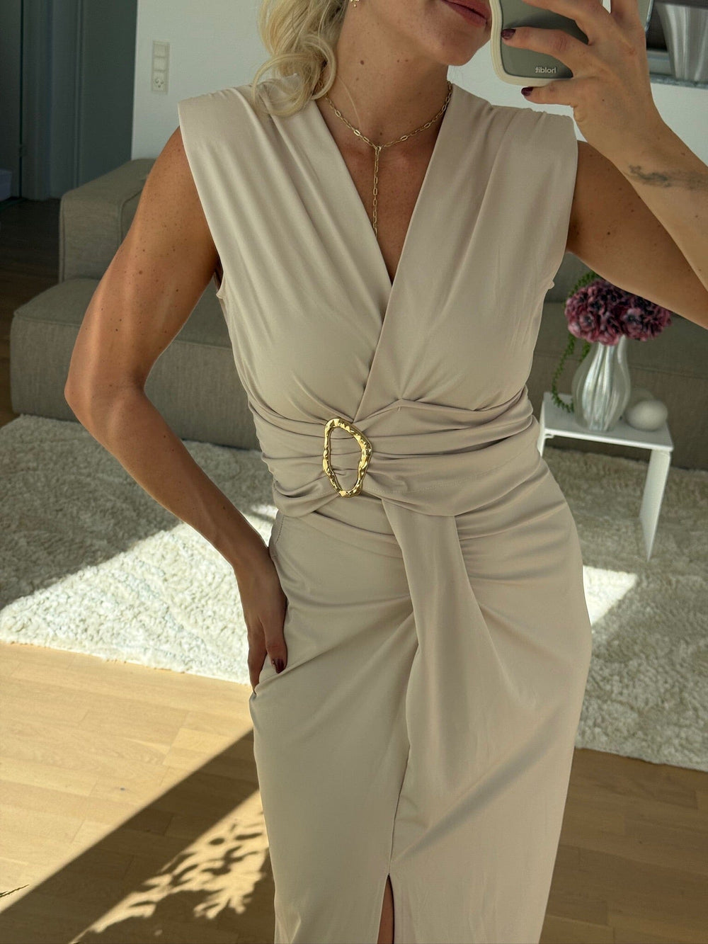 A-bee - Mirella Dress - Beige Kjoler