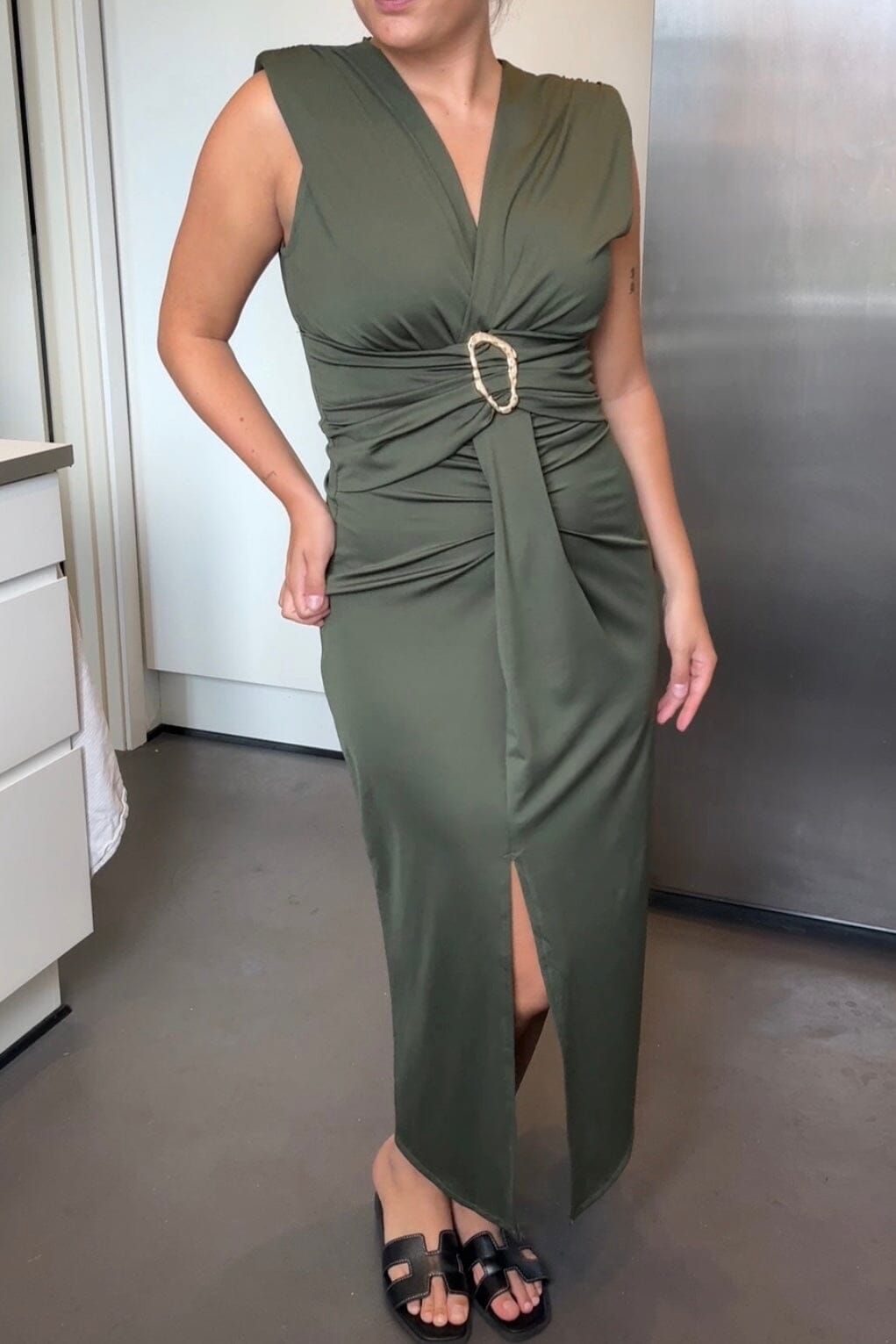 A-bee - Mirella Dress - Khaki Kjoler