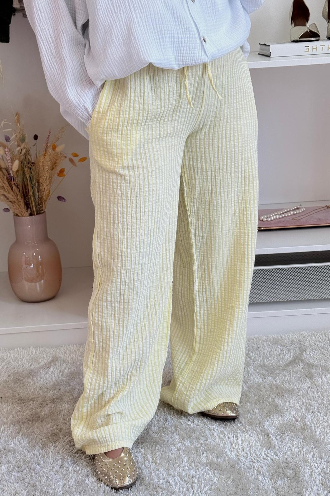 A-bee - Stella Pants - Light Yellow Bukser