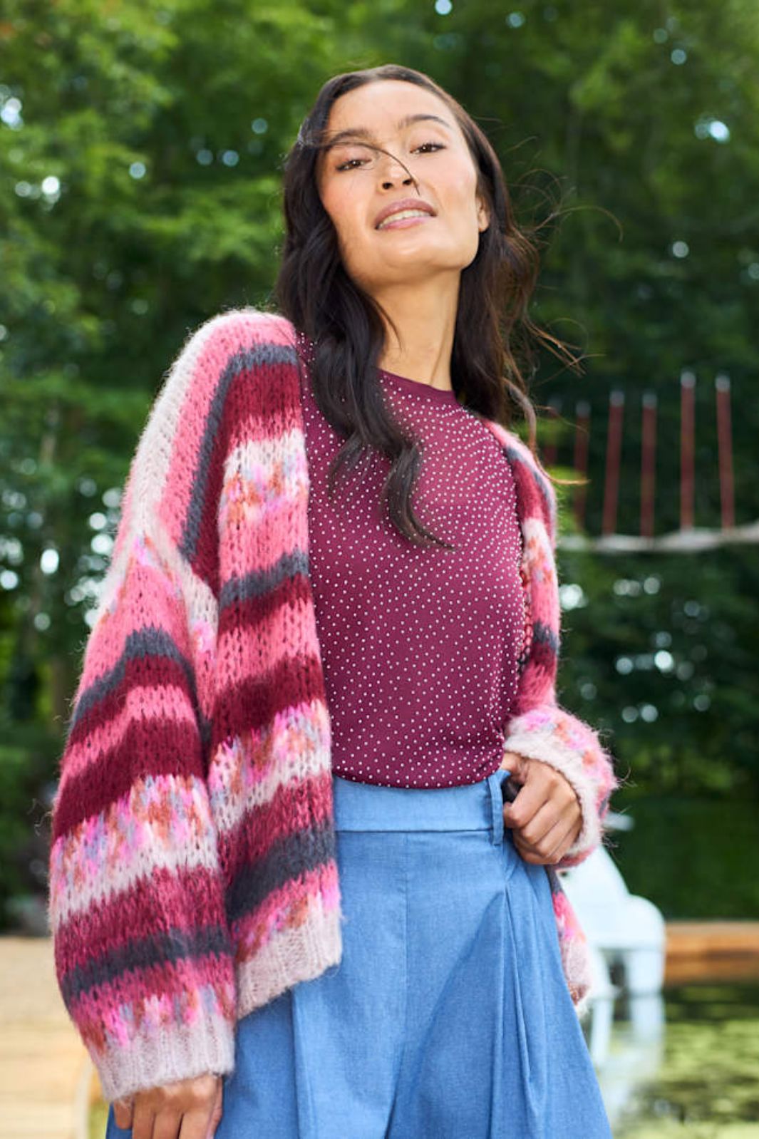 Black Colour - Bcalexis Tee W/Stones 40746 - Shirts - Plum Bluser