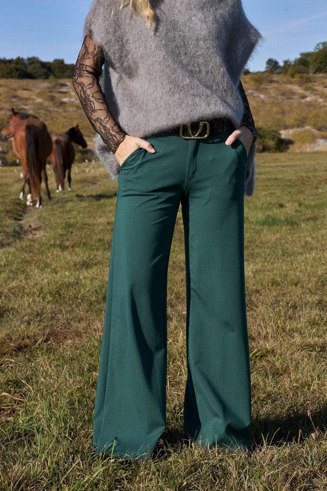 Black Colour - Bcdavi Casual Box Pant 40985 - Bottle Green Bukser