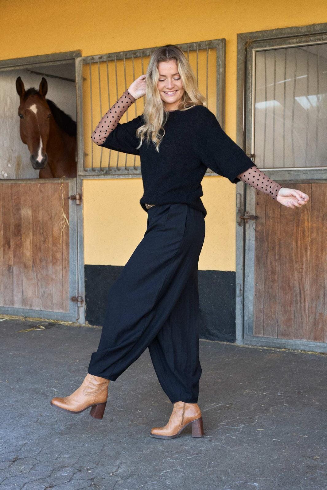 Black Colour - Bcdell Knit Jumper 1162 - Black Strikbluser