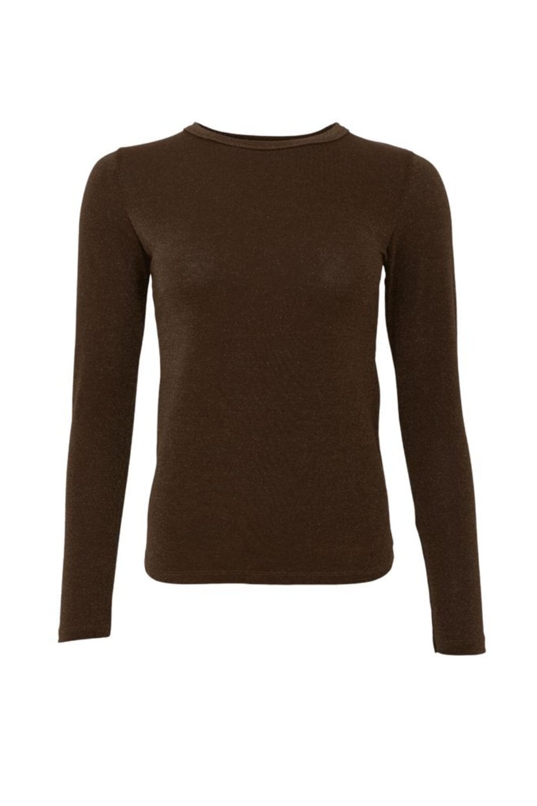 Black Colour - Bcfaye Lurex Blouse 3739 - Shirts - Chocolate Bluser