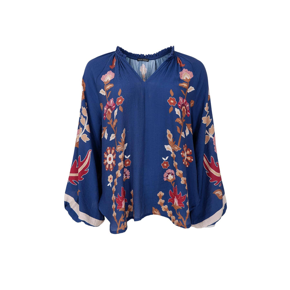 Black Colour - Bcmarigold Blouse 41024 - Dk. Blue Flower Bluser