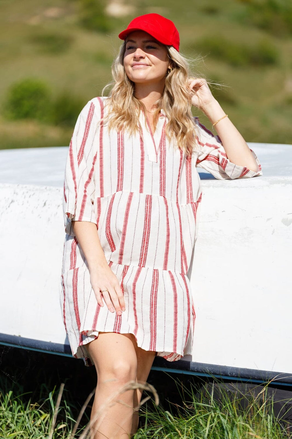 Black Colour - Bcmica Boho Dress 40907 - Red