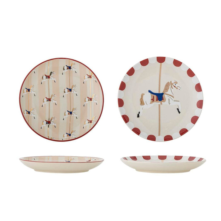 Bloomingville - Merry-go-round Tallerken, Rød, Stentøj 82062866 - Red