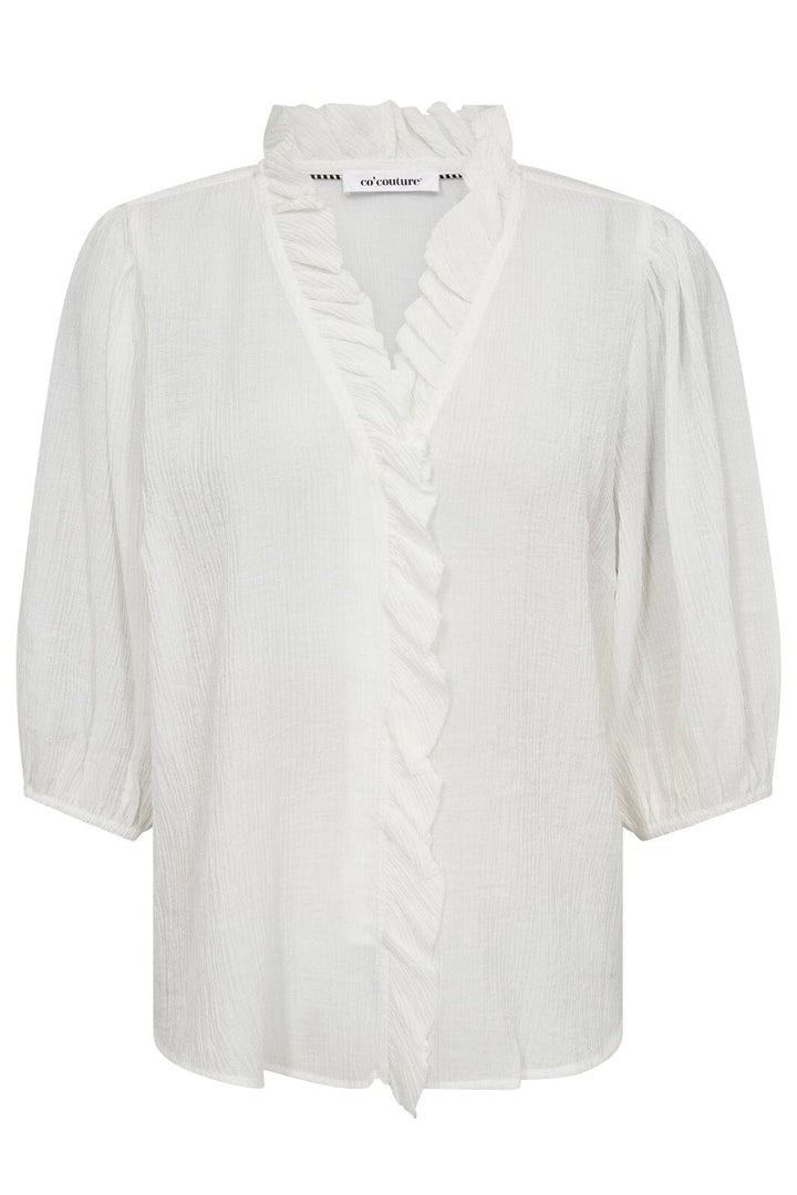 Co´Couture - Anikacc Frill Ss Shirt 35905 - 11 - Off White Skjorter