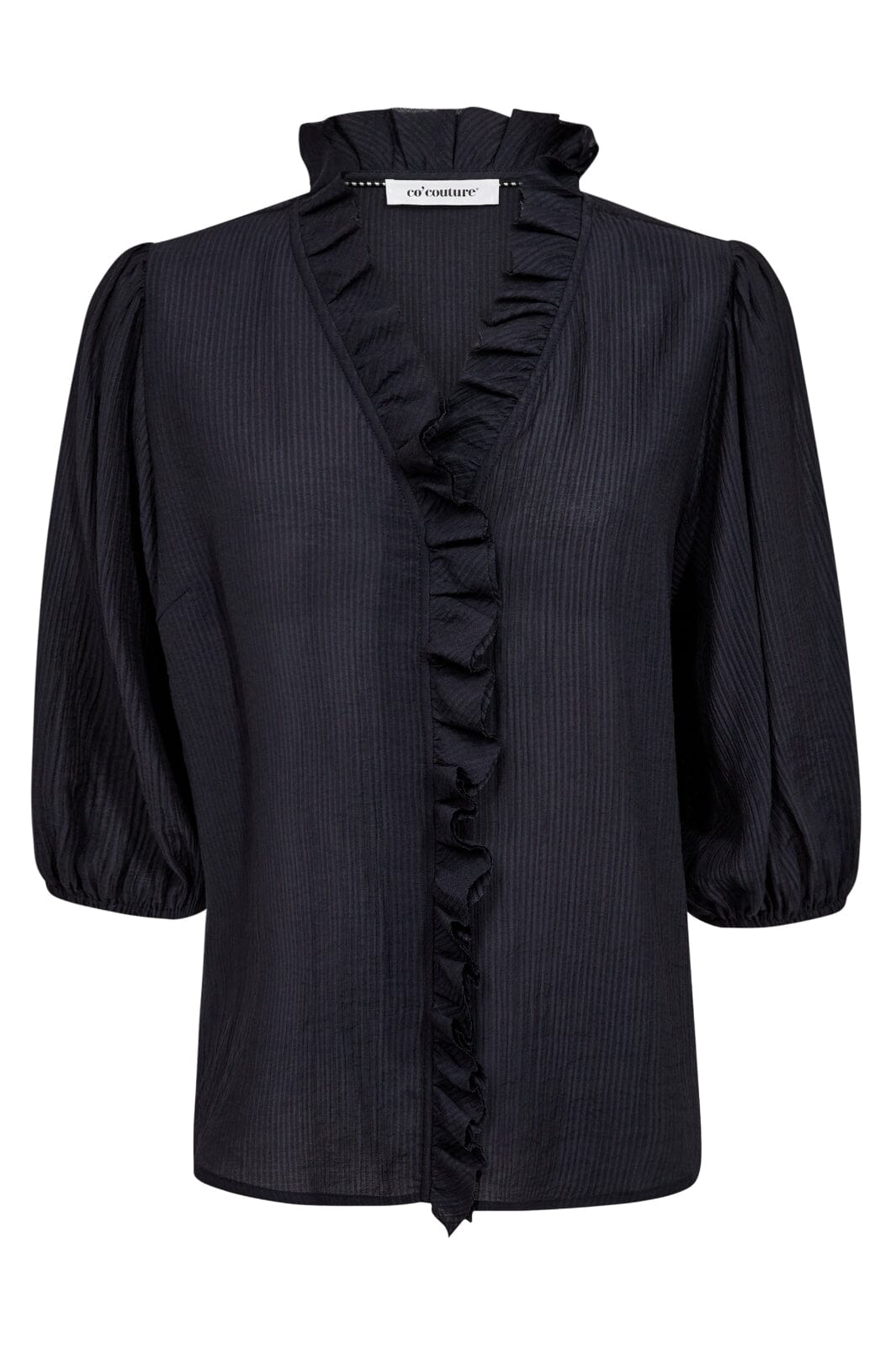Co´Couture - Anikacc Frill Ss Shirt 35905 - 120 - Navy