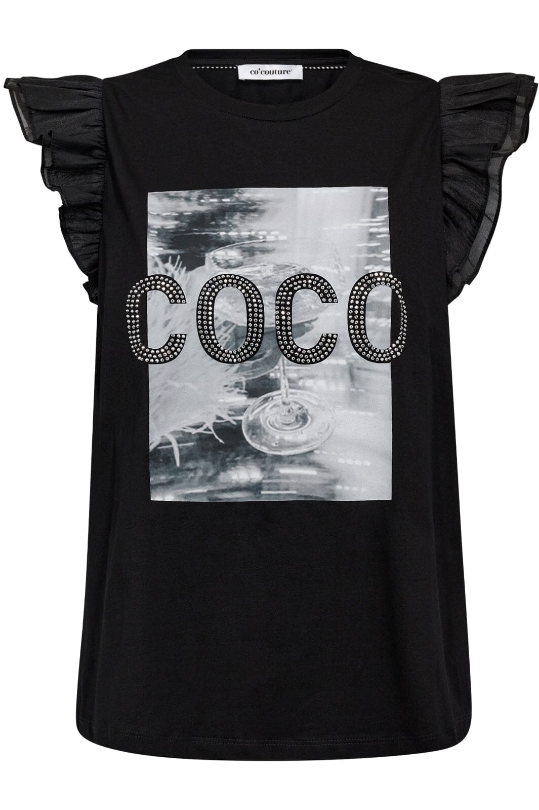 Co´couture - Champagnecc Stone Mix Top 33116 - 96 Black T-shirts
