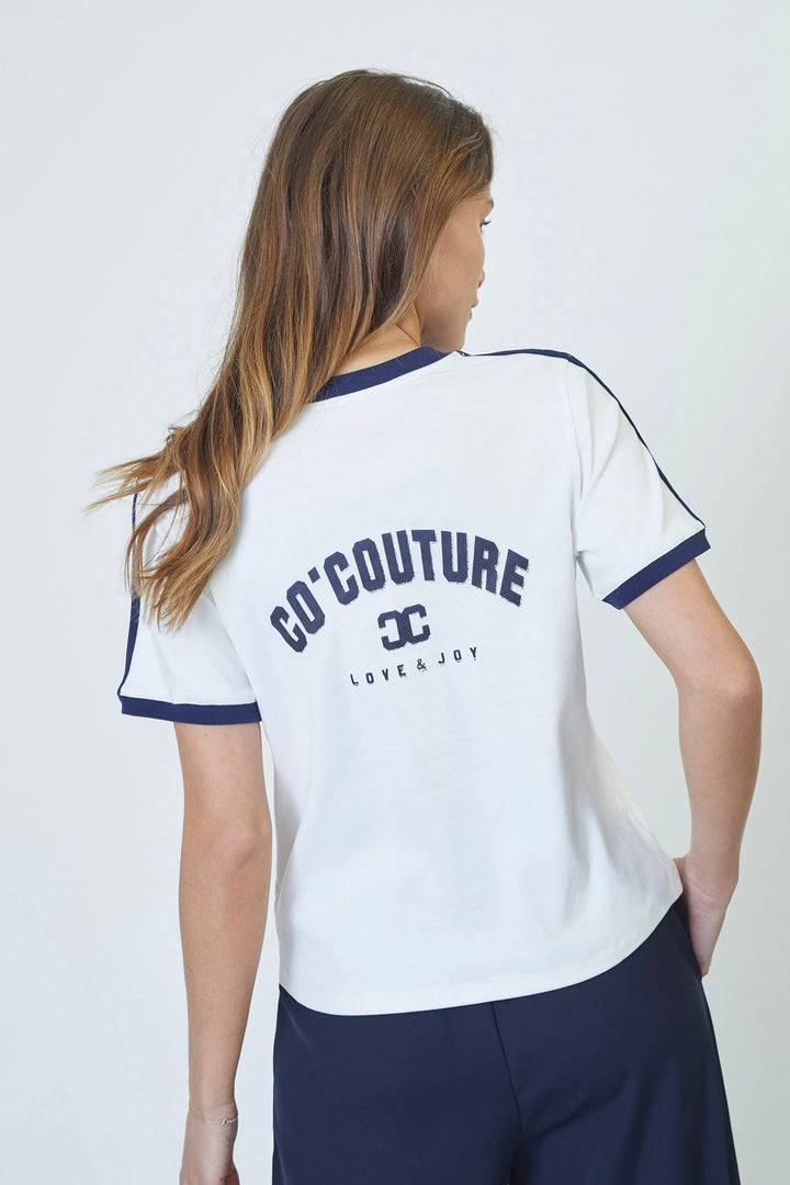 Co´Couture - Edgecc Stripe V-Tee 33161 - 120 - Navy T-shirts