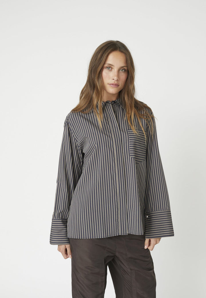 Co´Couture - Finacc Stripe Shirt 35880 - 96 - Black Skjorter