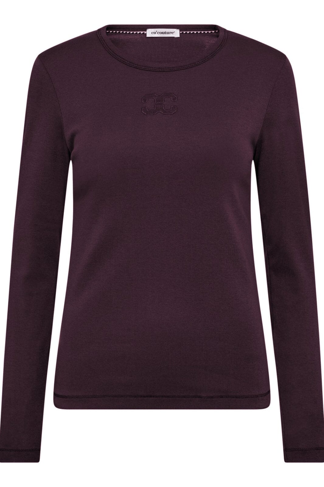 Co´Couture - Grannycc Embroidery Ls Tee 33180 - 67 - Plum Bluser