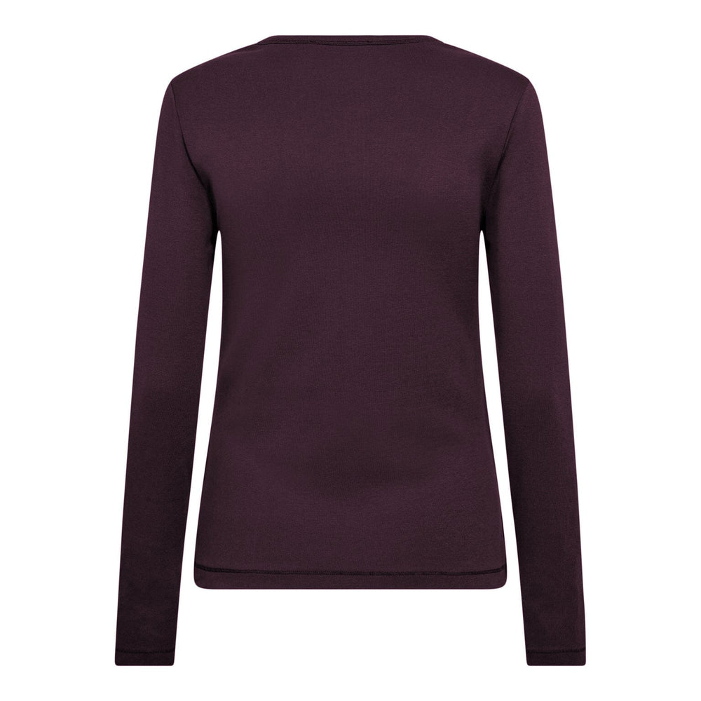 Co´Couture - Grannycc Embroidery Ls Tee 33180 - 67 - Plum Bluser