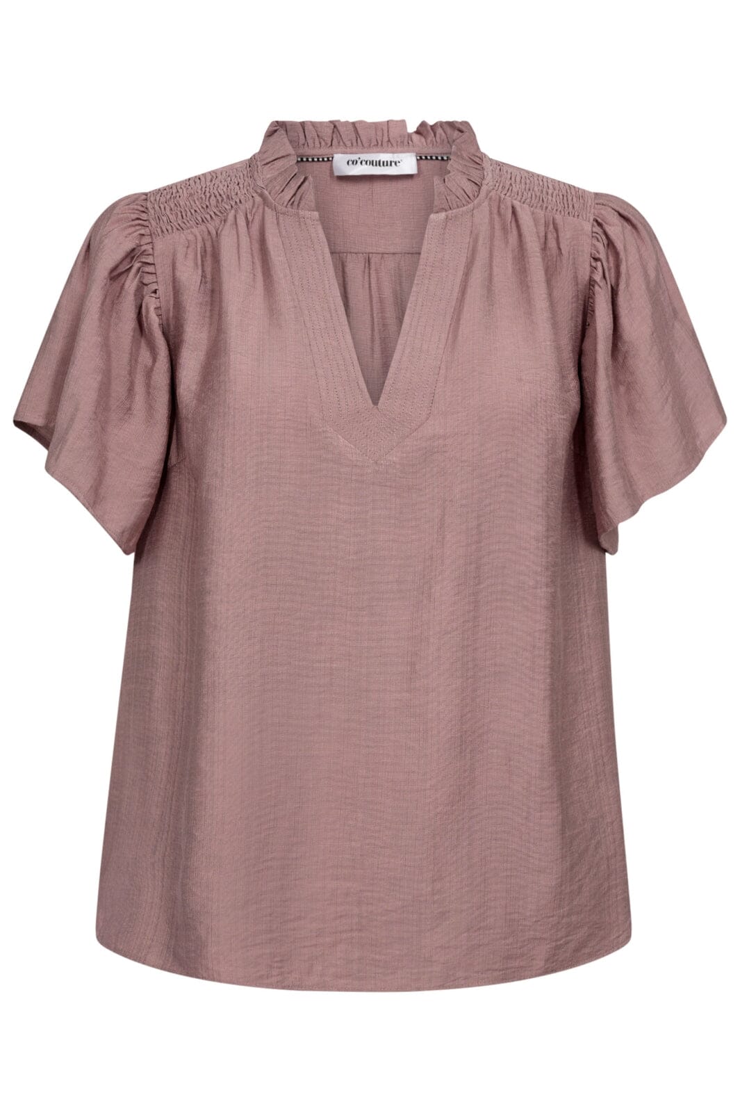 Co´Couture - Heracc Ss Frill Top 35703 - 103 - Old Rose Skjorter