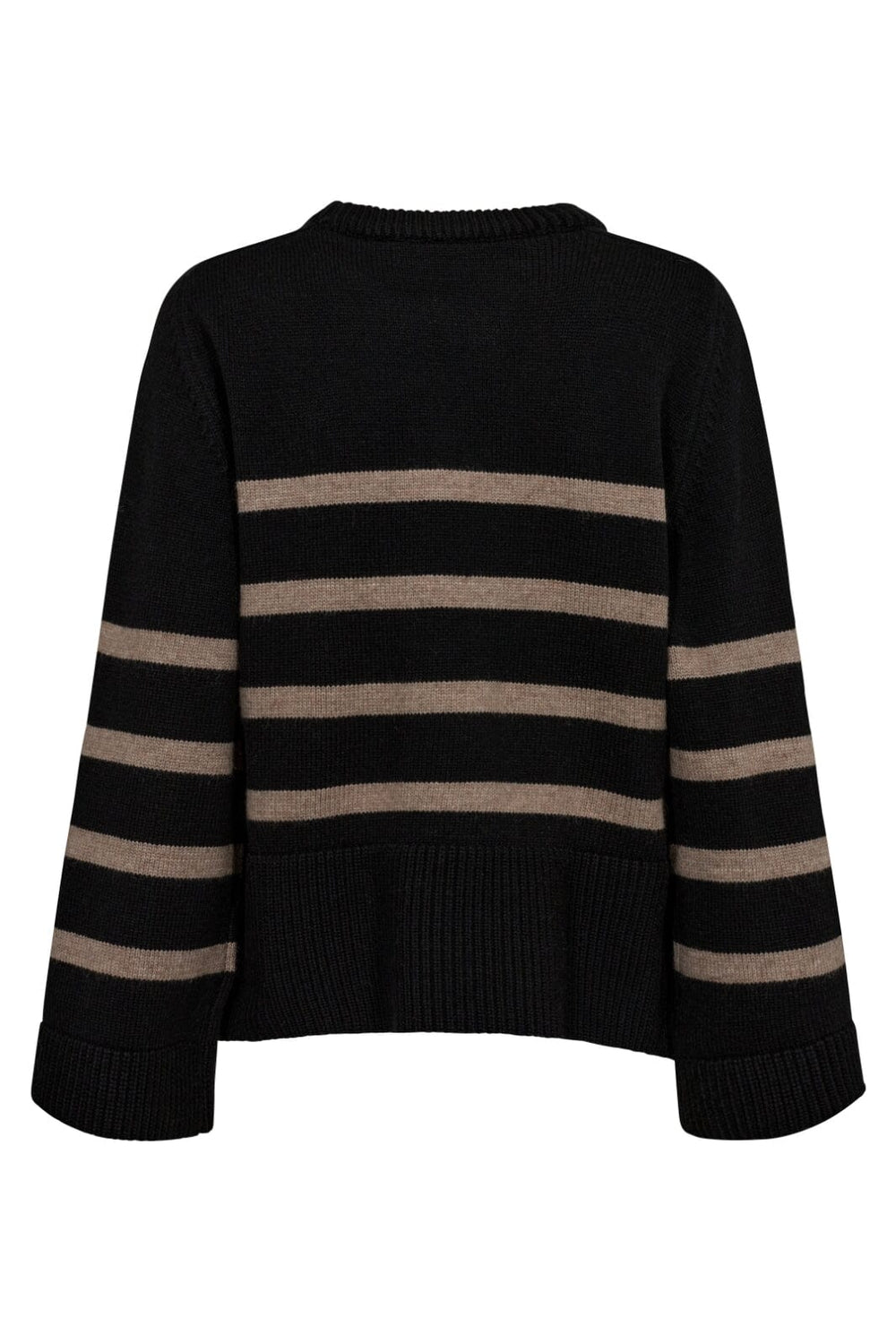 Co´couture - Majacc O-Button Stripe Knit 32148 - 96 Black Strikbluser