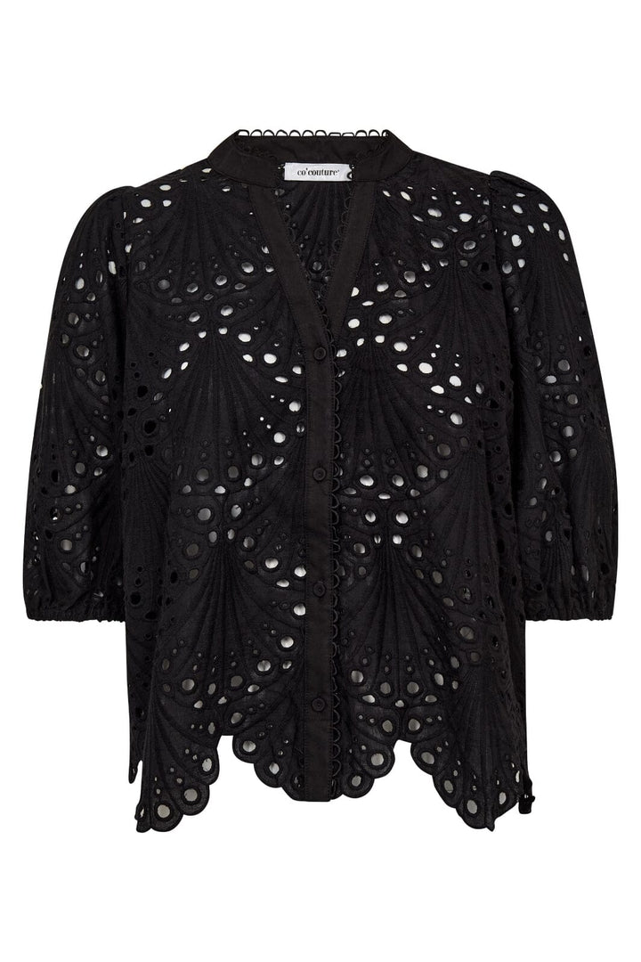 Co´Couture - Nayacc Anglaise Ss Shirt 35826 - 96 - Black