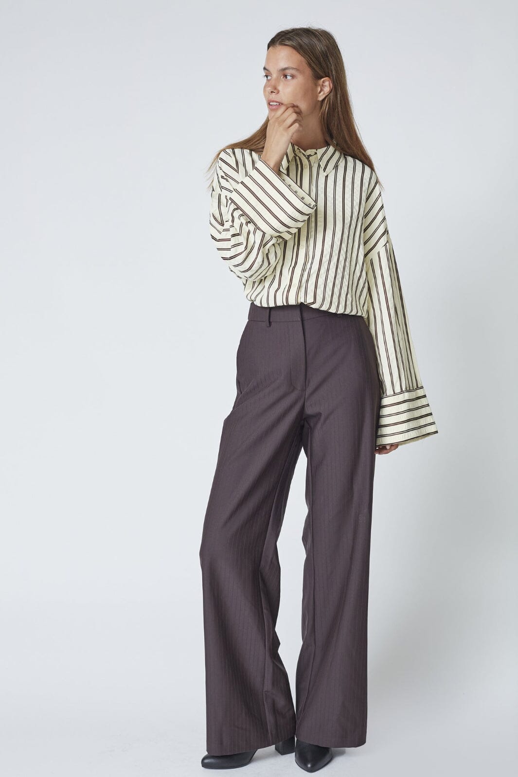 Co´Couture - Oxanacc Shirt 45041 - 145 - Dark Brown Skjorter