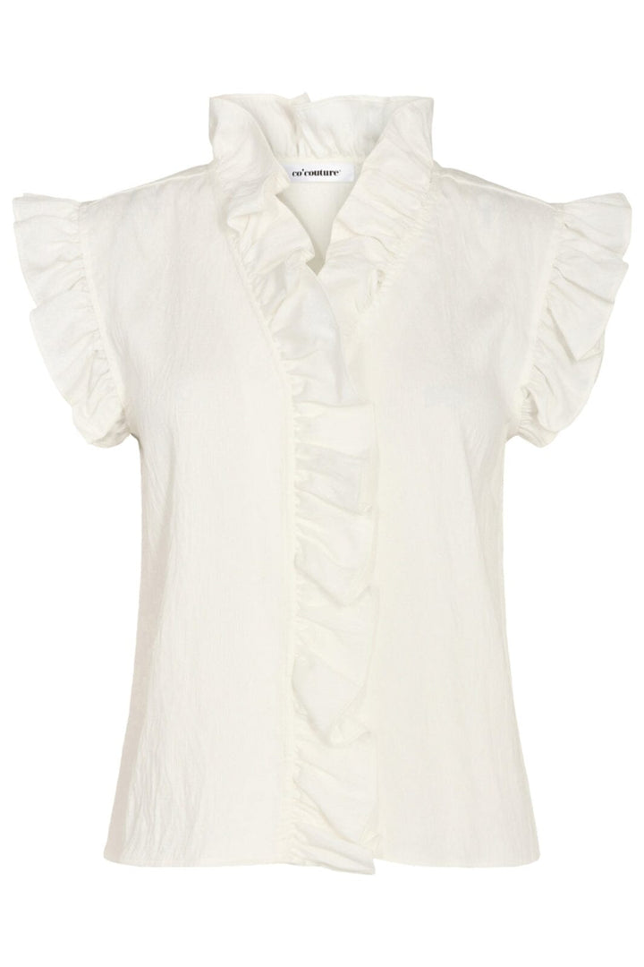 Co´couture - Suedacc Frill Top 35213 - 4000 White Skjorter