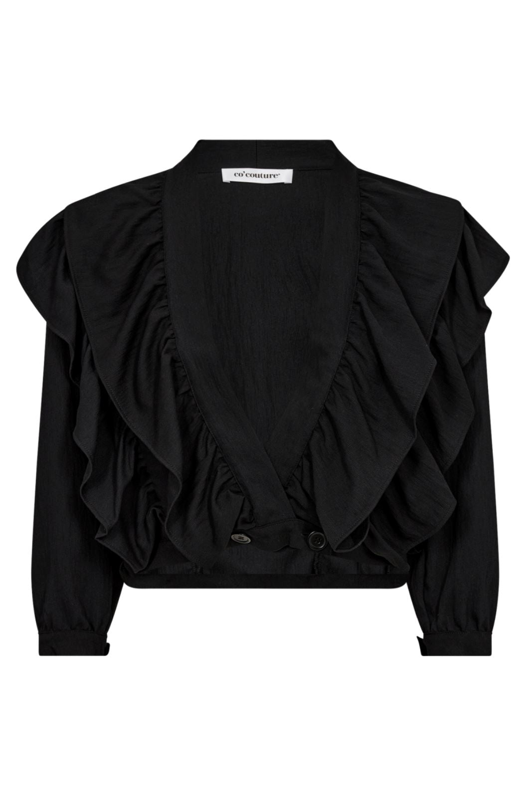 Co´couture - Suedacc Frilly Blouse 35630 - 96 Black Skjorter
