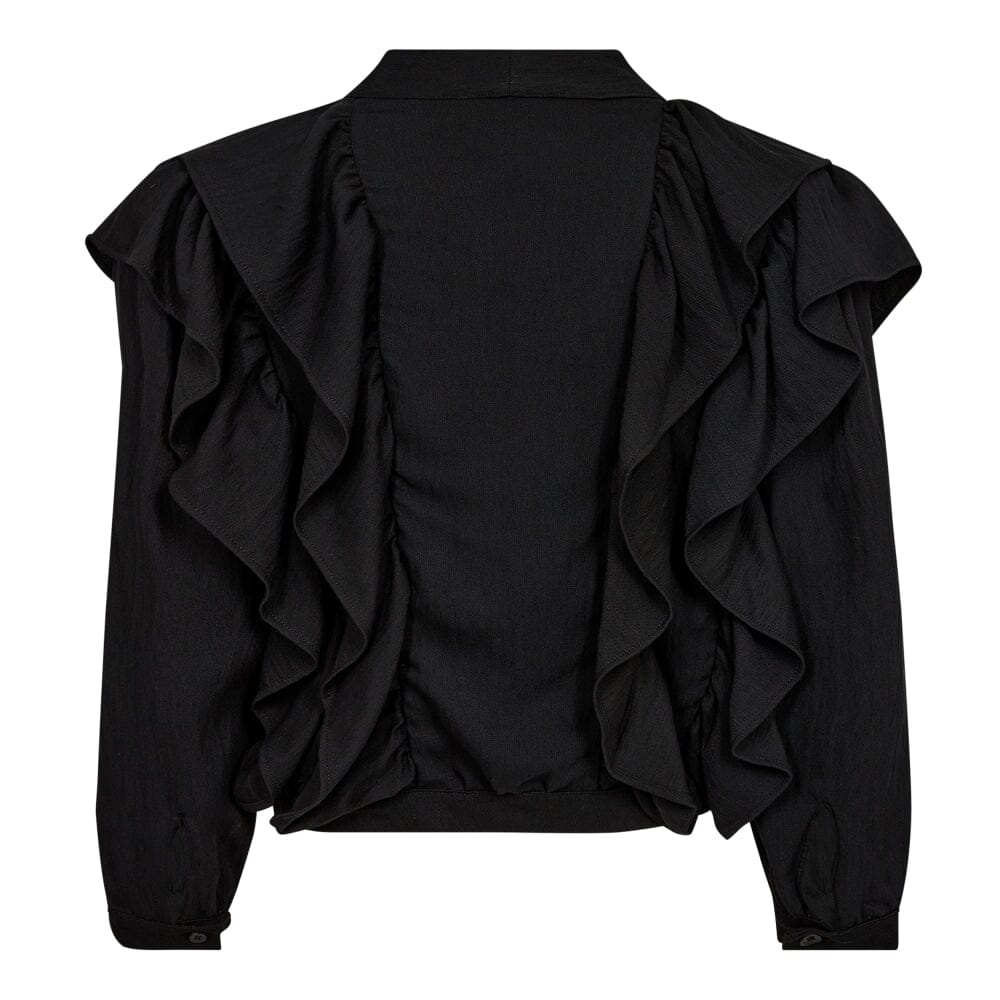 Co´couture - Suedacc Frilly Blouse 35630 - 96 Black Skjorter