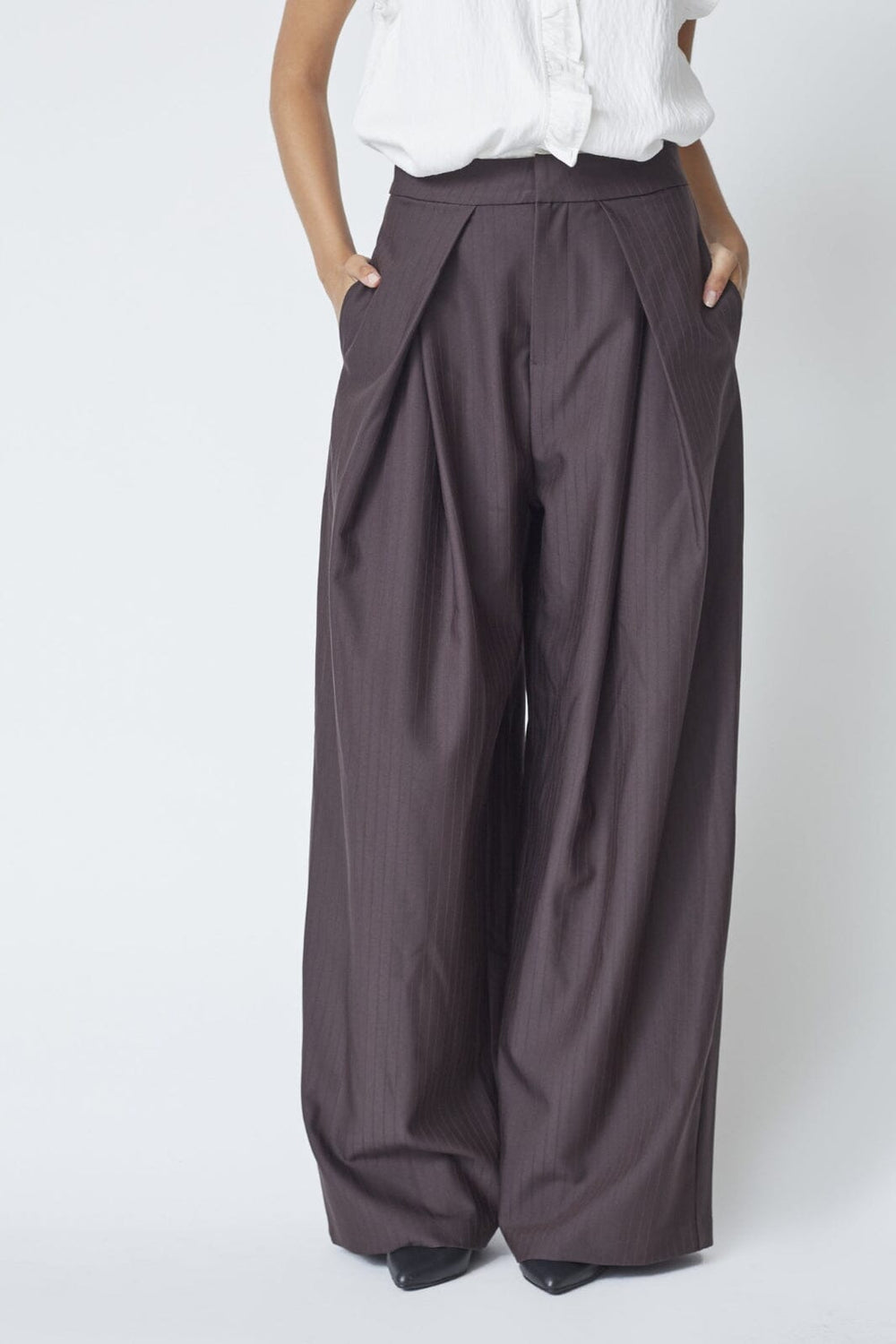 Co´Couture - Zellacc Pleat Pant 41041 - 145 - Dark Brown Bukser