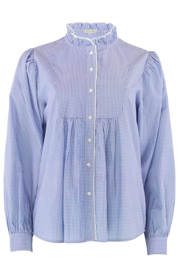 Continue - Chania Smal Check 14746 - Blue Check Bluser