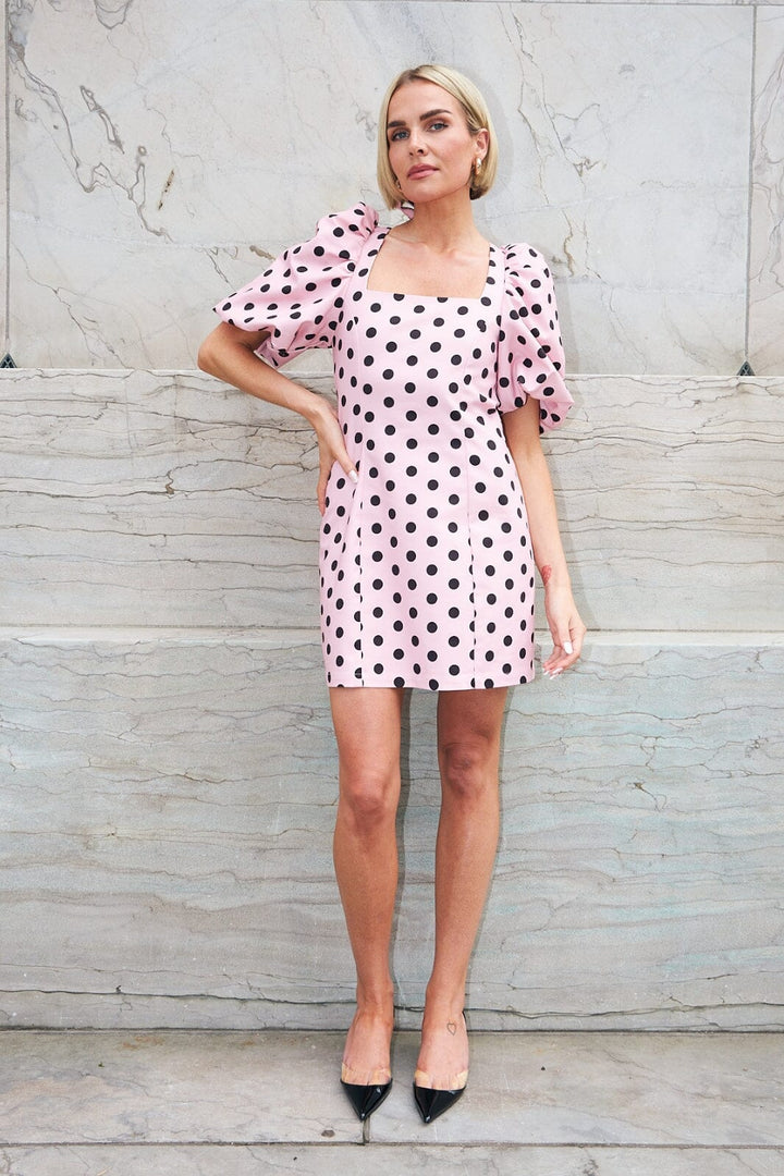 Cras - Joselle Dress CE1039 - 8142 - 8142 Orchid Pink Polka