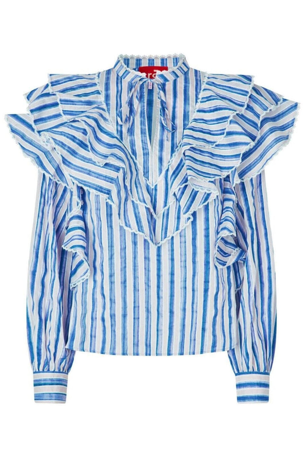 Cras - Sylvia Blouse - 7025 7025 Blue Stripe Bluser