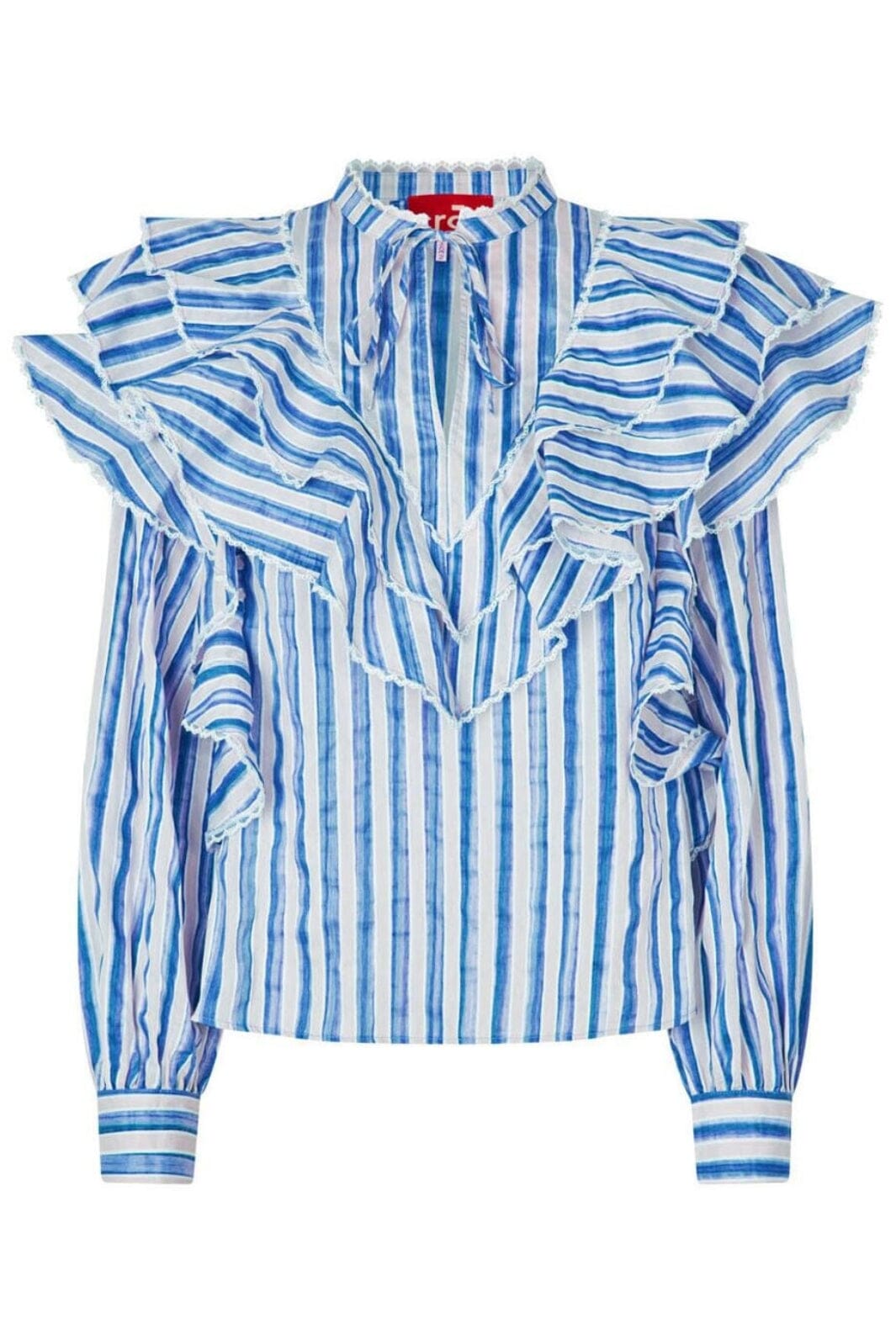 Cras - Sylvia Blouse - 7025 7025 Blue Stripe Bluser