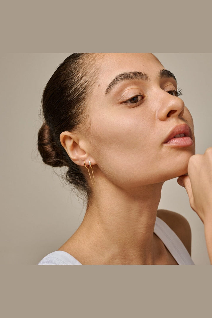 Enamel Copenhagen - Hoops, Nova Chain One Piece E447G - White Cz