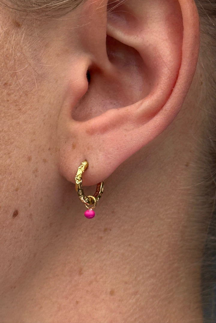 Enamel Copenhagen x Molly&My - Hoops, Belle E245GM - Pink Øreringe