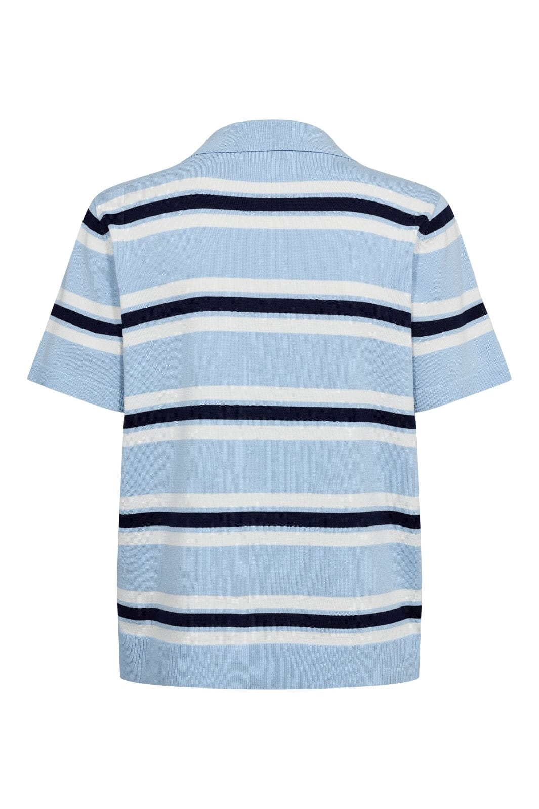 A-VIEW - Polo Stripe Knit Blouse AV5060 - 100 - Light Blue/White Stripe