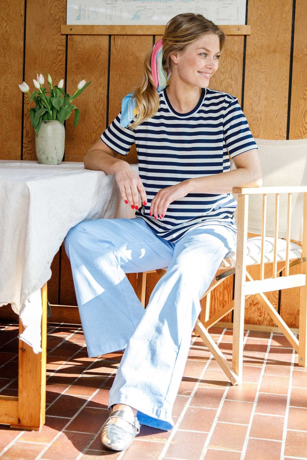 Black Colour - Bcbox Canvas Stretch Pant 40443 - Sky Blue