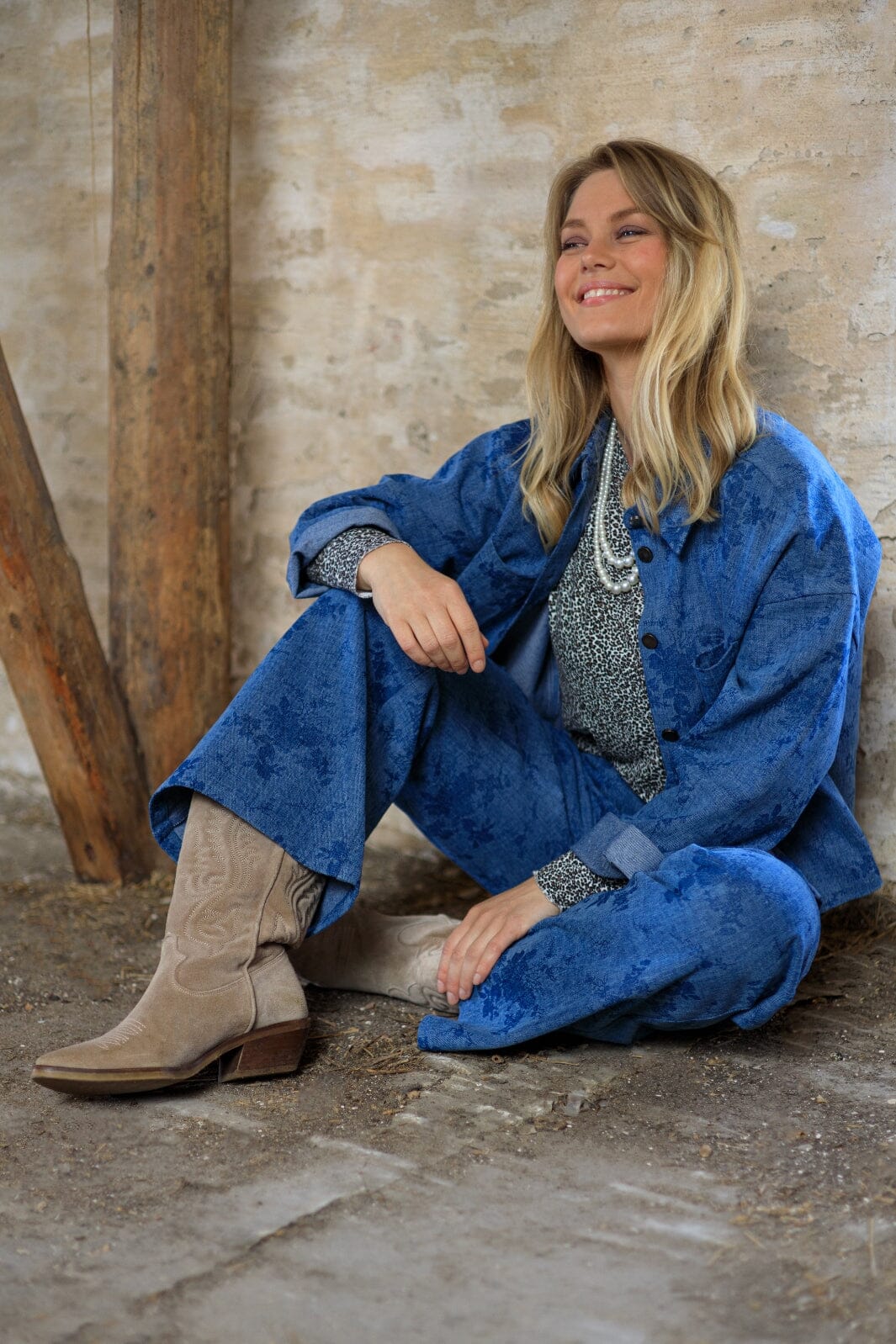 Forudbestilling - Black Colour - Bcfiola Box Pant - Denim Blue Bukser