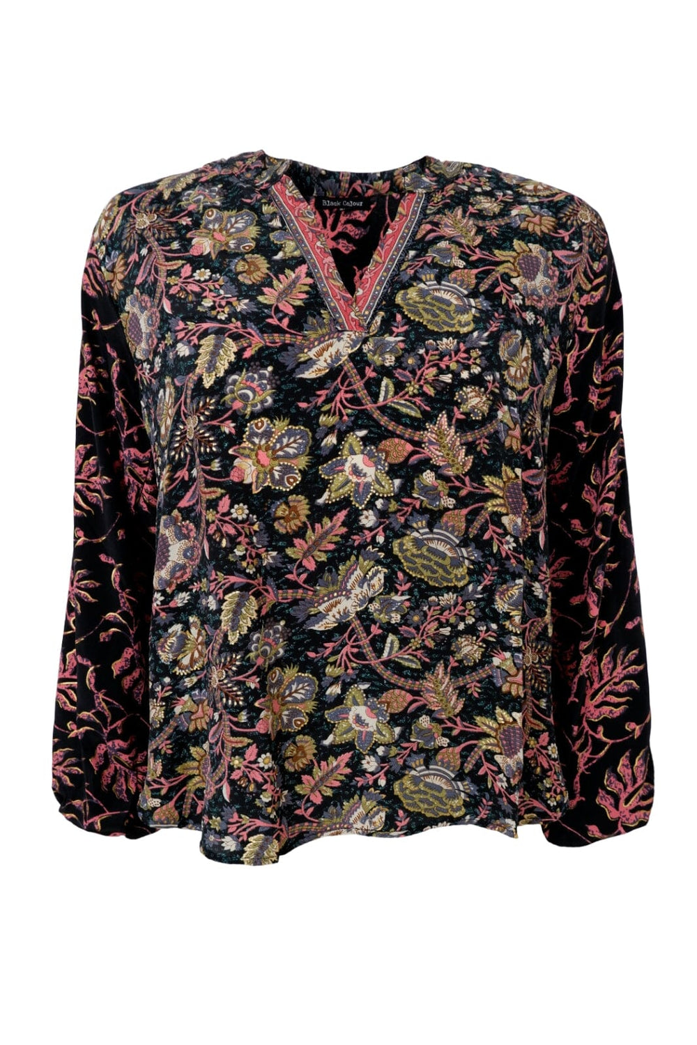 Forudbestilling - Black Colour - Bcluna Kaftan Blouse - Black Forest Mix Bluser