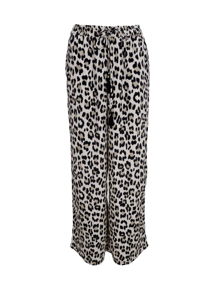 Forudbestilling - Black Colour - Bcluna Straight Pant - Lt. Leopard Bukser