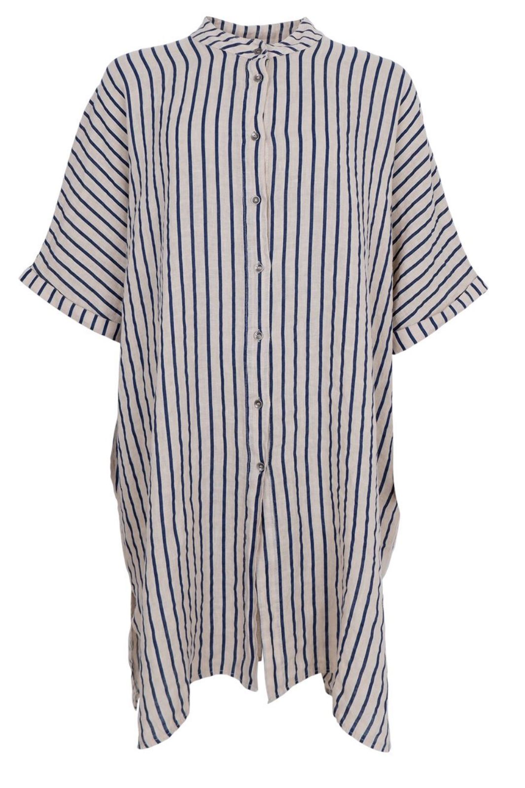 Forudbestilling - Black Colour - Bcmelina Linen Tunic 40574 - Navy Stripe Kjoler