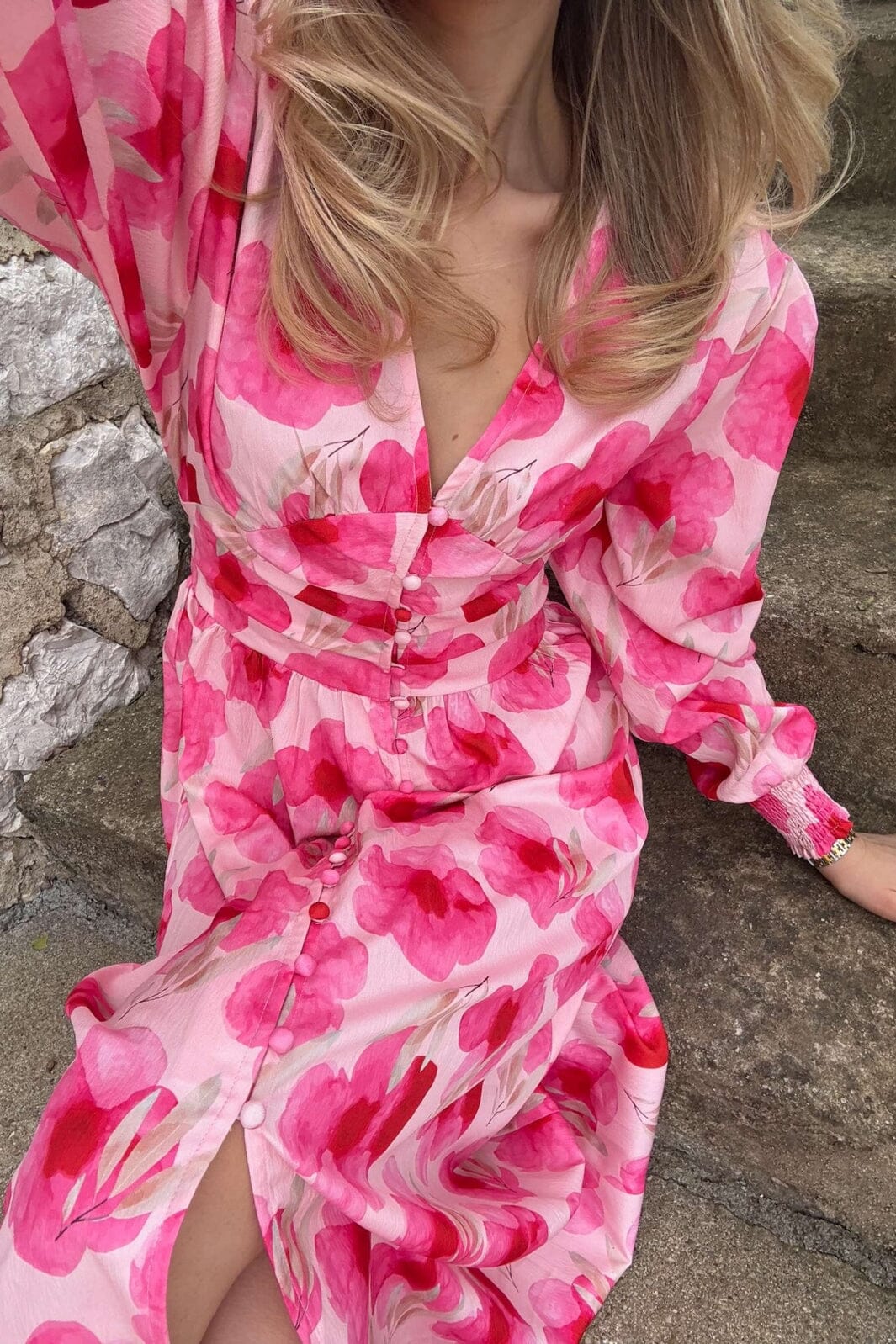 BYIC - Adelic Long Dress A2327 - Pink Rose Blush