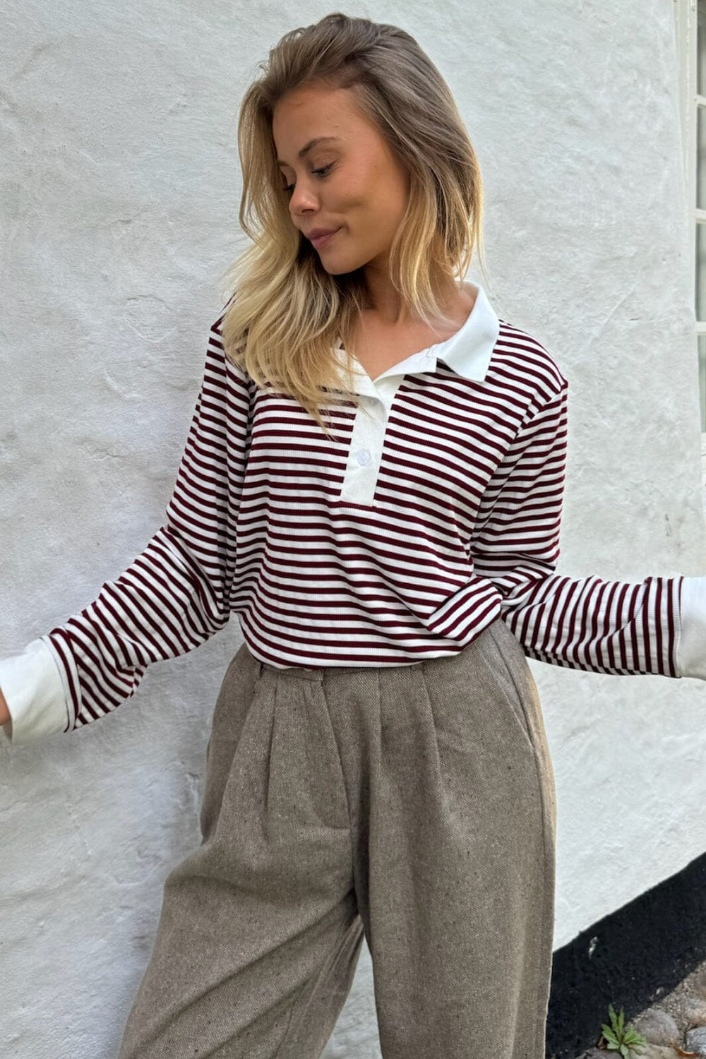 Forudbestilling - BYIC - Carlyic Polo A23708 - bs Bordeaux Stripes Bluser