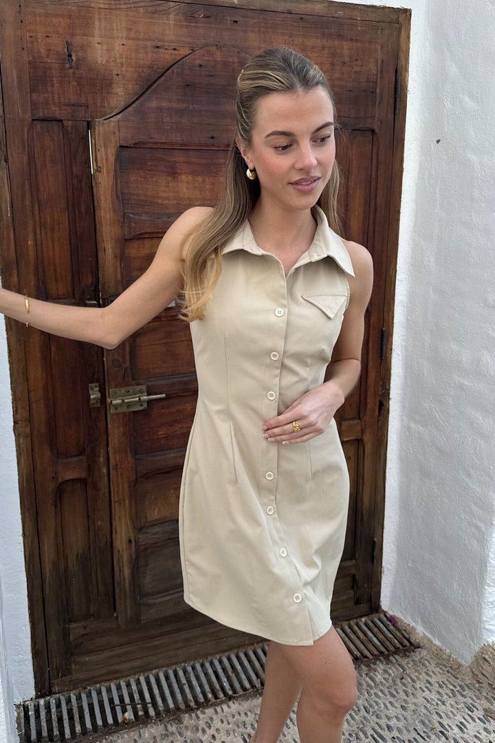 Forudbestilling - BYIC - Daisyic Dress A23818 - Beige Kjoler