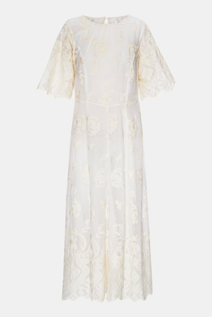Forudbestilling - BYIC - Ellinoric Lace Long Dress - vw Vintage White Kjoler