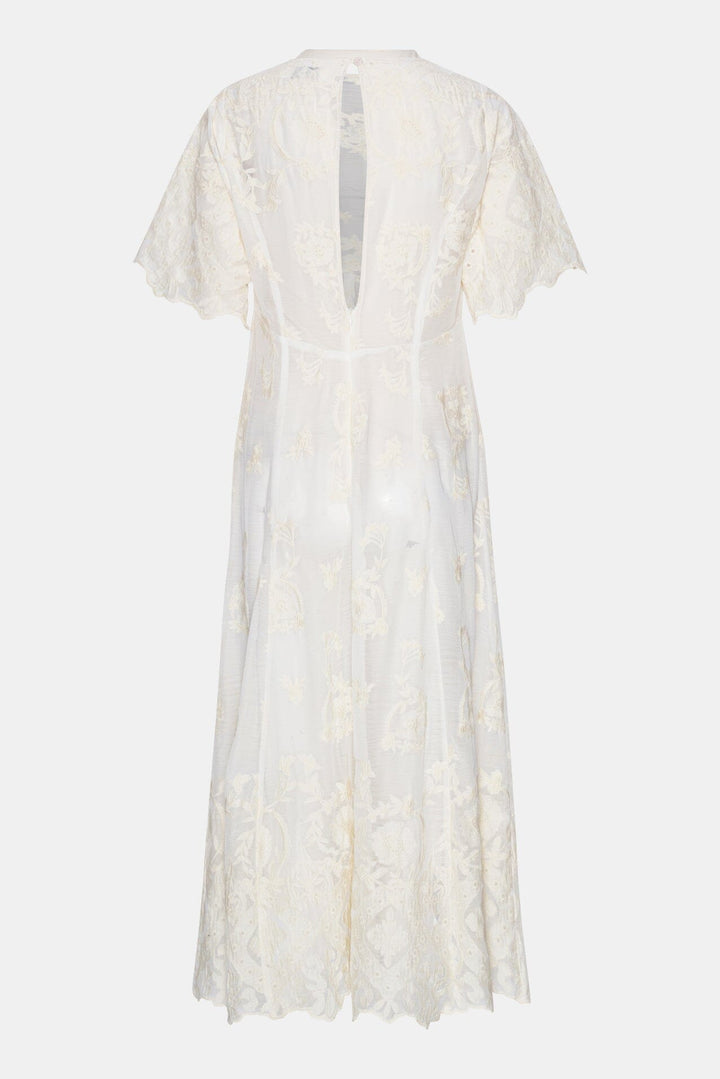 Forudbestilling - BYIC - Ellinoric Lace Long Dress - vw Vintage White Kjoler