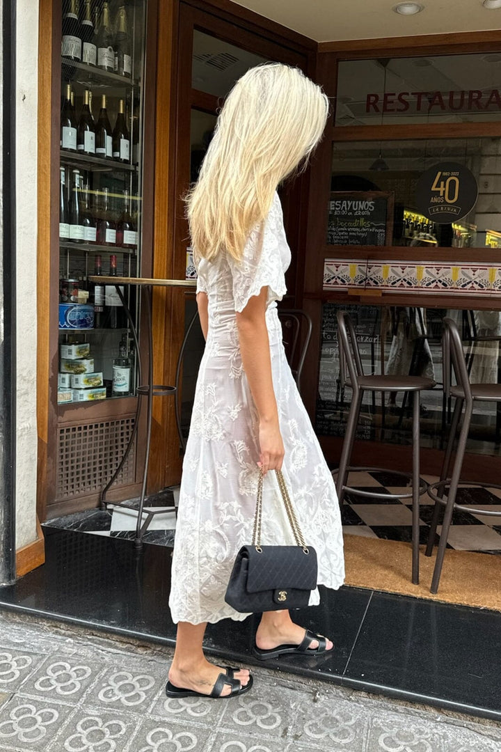 Forudbestilling - BYIC - Ellinoric Lace Long Dress - vw Vintage White Kjoler