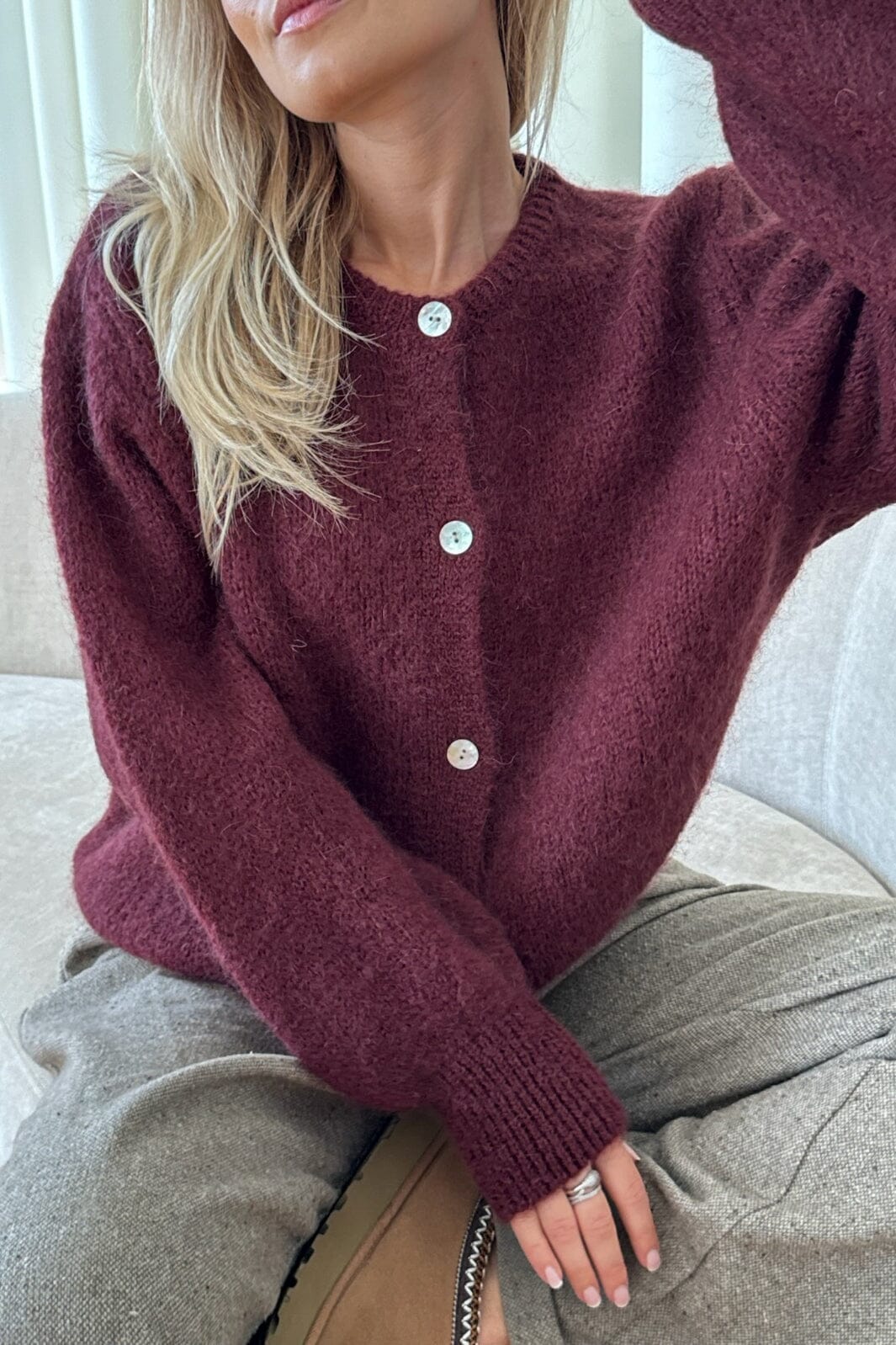 Forudbestilling - BYIC - Idaic Cardigan - bordeaux Bordeaux Cardigans