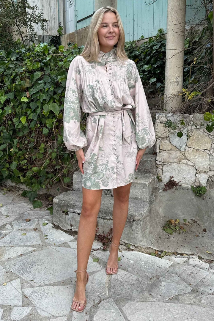 BYIC - Ingeborgic Dress A23879 - Rose Dusty Green Flower