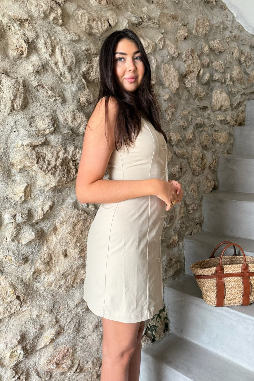 Forudbestilling - BYIC - Mayic Dress A23804 - Beige Kjoler